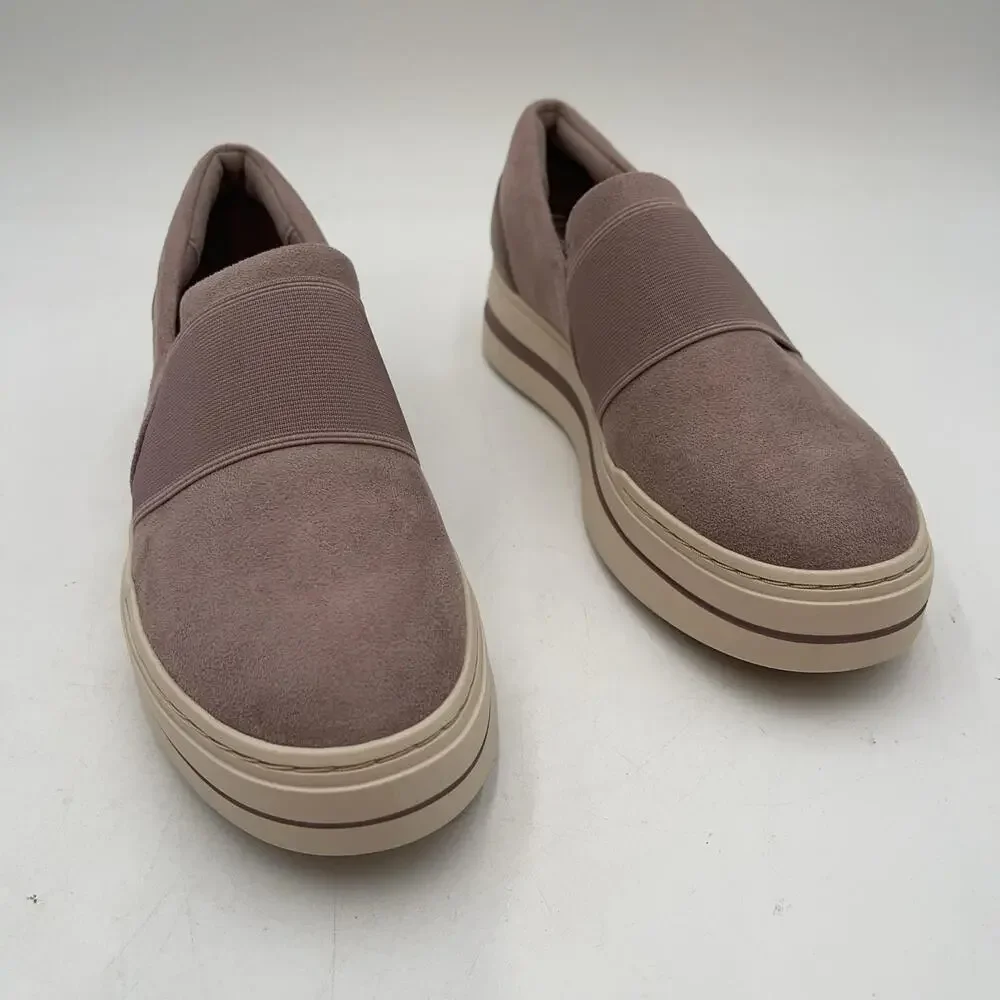 Clarks Audreigh Eve Slip On Shoes Womens Mauve Pink Suede Casual Comfort Sz 6.5